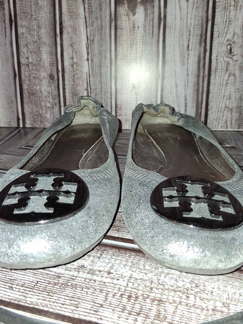 Elevated Basic Women's Metallic Tory Burch Ballet Flats